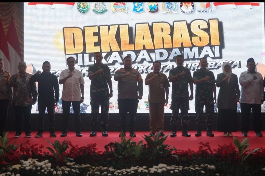 Dandim Surabaya Utara Hadiri Rakor Lintas Sektoral dan Deklarasi Pilkada Damai 2024