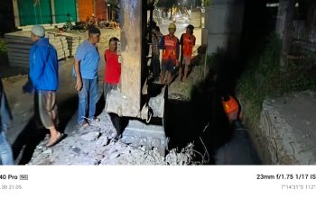 Pemasangan box culvert di wilayah RW 4 Beji berlangsung ricuh