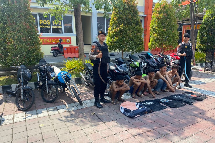 Polres Gresik Amankan Pemuda Hendak Balap Liar, Membawa Sajam