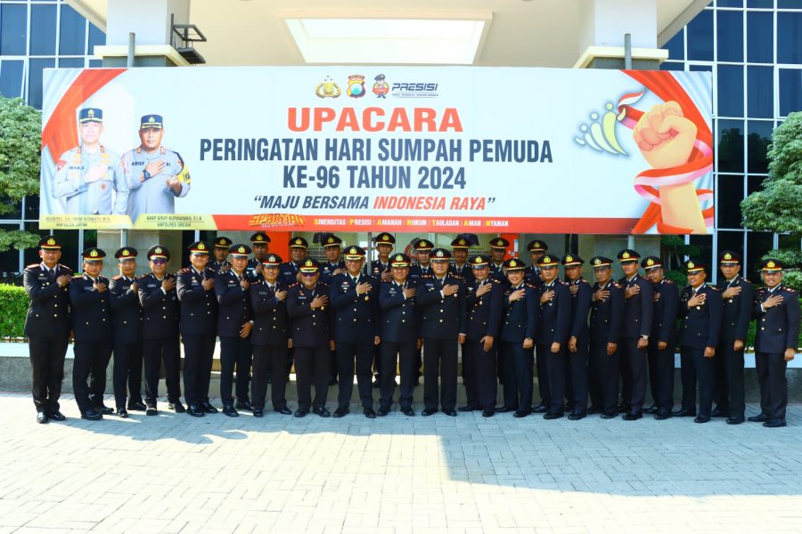 Polres Gresik Peringati Hari Sumpah Pemuda dengan Semangat Merah Putih