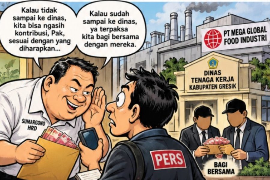 PERNYATAAN HRD PT MEGA GLOBAL FOOD INDUSTRI SOROTAN, ADA ISYARAT PEMBAGIAN KONTRIBUSI DENGAN DINAS?